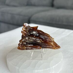 Amber calcite specimen